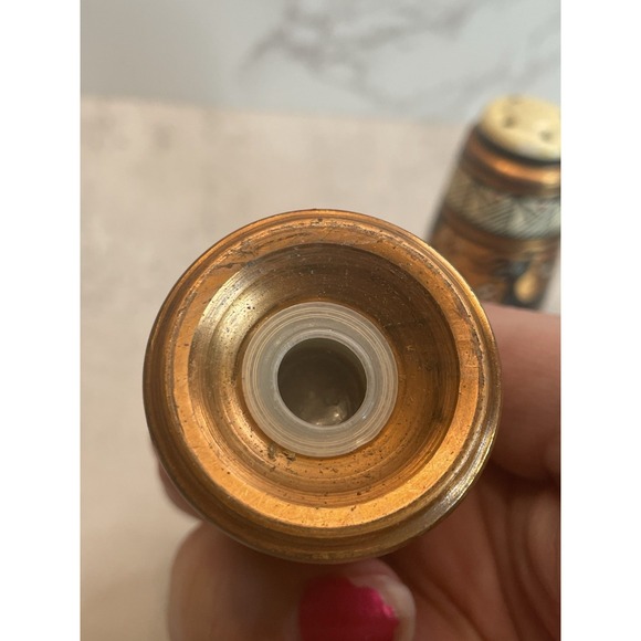 Vtg Cooper Hand Painted Greek Salt and Pepper Shakers - Picture 8 of 8